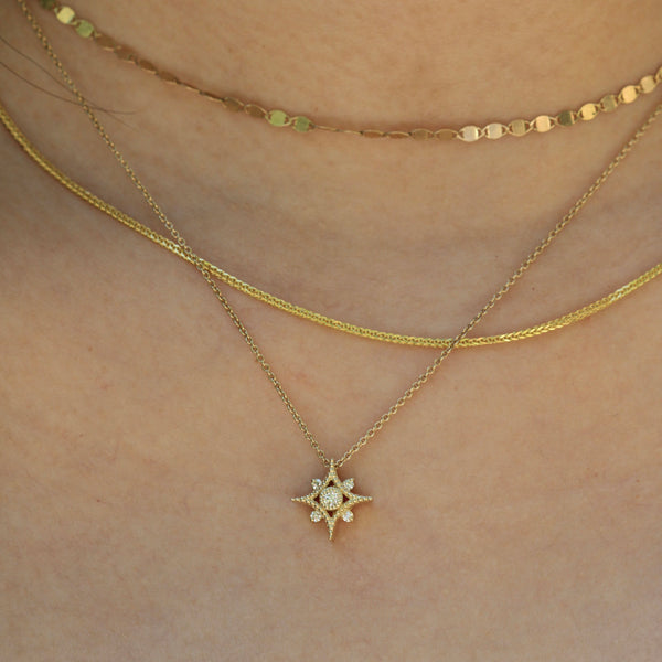 Beaded Diamond star necklace