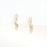 3 Stone Serenity Diamond Huggie Earrings