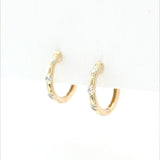 3 Stone Serenity Diamond Huggie Earrings