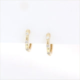 3 Stone Serenity Diamond Huggie Earrings