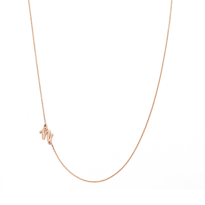 Mini Sideways Love Letter Necklace (Rose Gold) - Easter Ahn Design