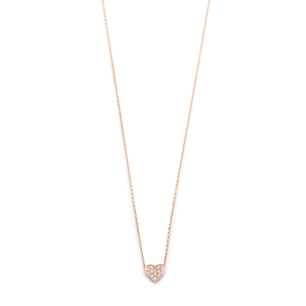 Mini Diamond Pave Heart Necklace - Easter Ahn Design