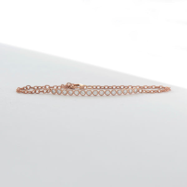 15 Stone Diamond Bezel Bracelet - Easter Ahn Design