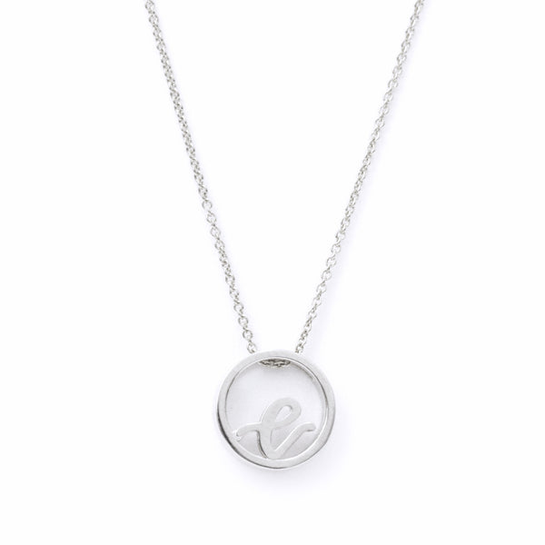 Love Letter Disc Necklace (White Gold) - Easter Ahn Design