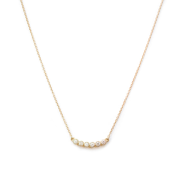 6 Stone Diamond Bezel Beaded Necklace - Easter Ahn Design