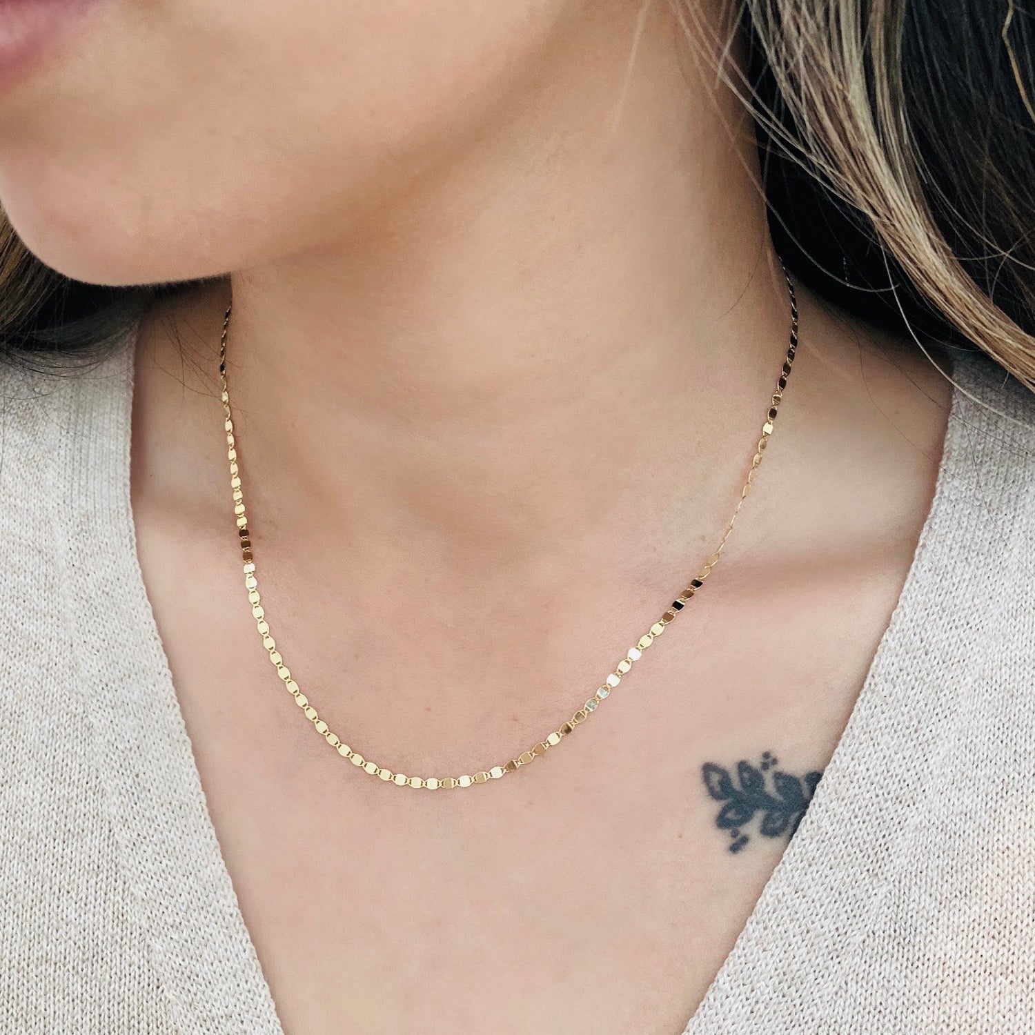 Flat Shiny Disc Chain - Easter Ahn Design