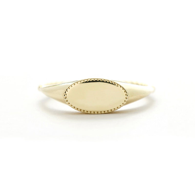 Oval Milgrain Signet Ring – Easter Ahn Design