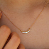 8 Stone Diamond Arched Beaded necklace