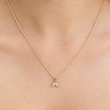 Beaded arch diamond necklace