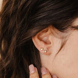 Diamond milgrain kite earrings