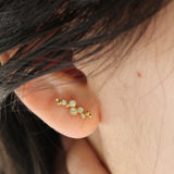 Diamond Milgrain Bezel and Ball Earrings