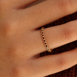 11 Stone Garnet Milgrain Bezel Band
