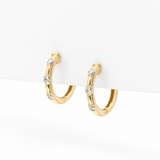 3 Stone Serenity Diamond Huggie Earrings