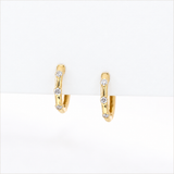 3 Stone Serenity Diamond Huggie Earrings