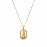Beaded Rectangular Hexagon with Diamond necklace