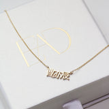 Custom Heritage Mini Love Letter Name Necklace - Korean/Chinese/Japanese characters