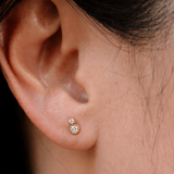 Diamond bezel drop earrings