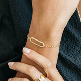 Long Oval Diamond Beaded Bracelet