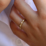 Etched line diamond band
