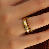 11 Stone Garnet Milgrain Bezel Band