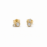 Diamond bezel drop earrings