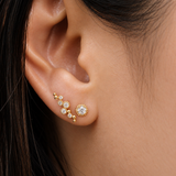 Diamond Milgrain Bezel and Ball Earrings