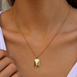 Beaded Rectangular Hexagon with Diamond necklace