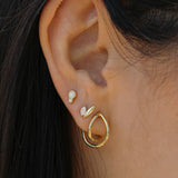 Diamond bezel drop earrings