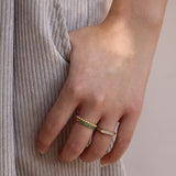 11 Stone Emerald Milgrain Bezel Band