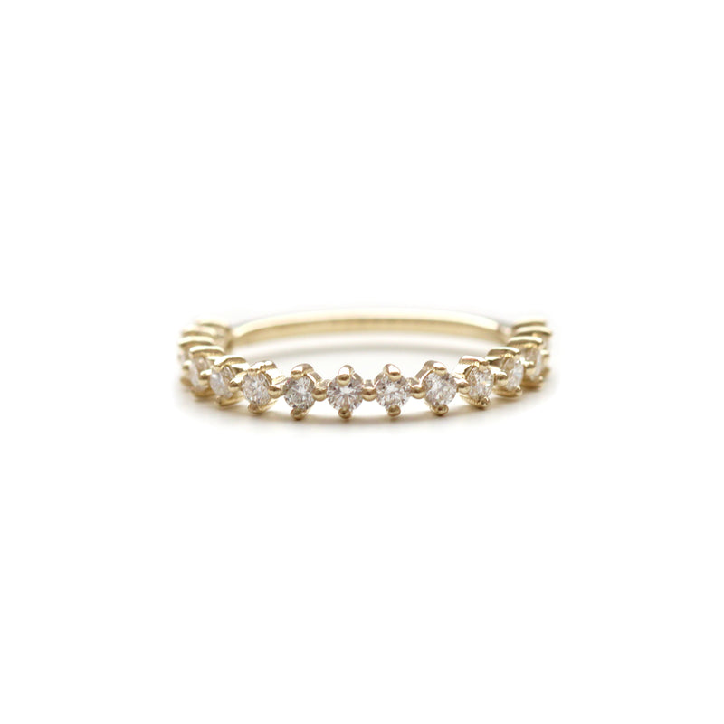 15 stone diamond prong set band (2mm)