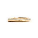 Elongated Hexagon pave set diamond signet band
