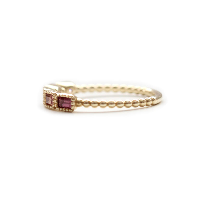 5 Stone Sapphire Baguette Milgrain Bezel Band