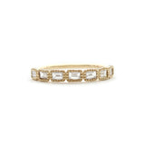 7 Stone Baguette Diamond Milgrain Bezel Band