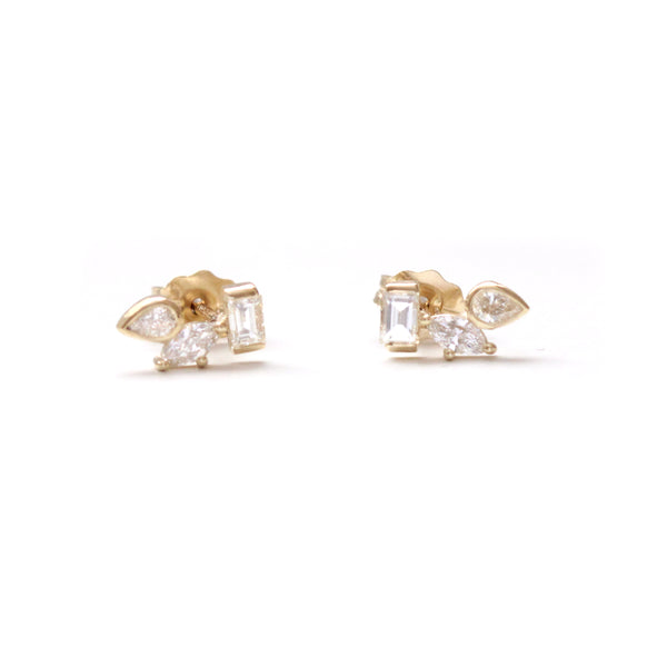 Pear, Marquise + Baguette Diamond Earrings