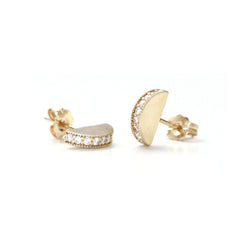 Half Disc diamond earrings