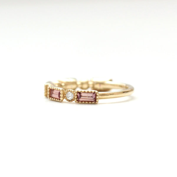 Sapphire and Diamond Milgrain Bezel Band