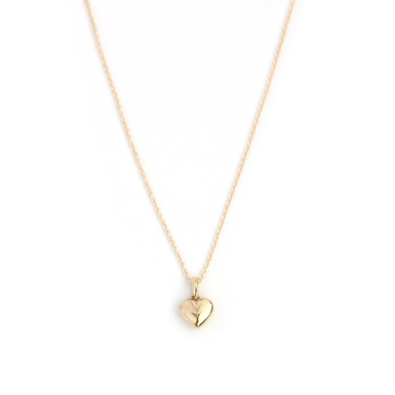 Puffy Heart Necklace In 14K Rose Gold | Fascinating Diamonds