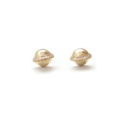 Half dome pave diamond Orbit Earrings