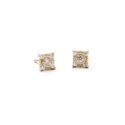 Diamond milgrain bezel earrings