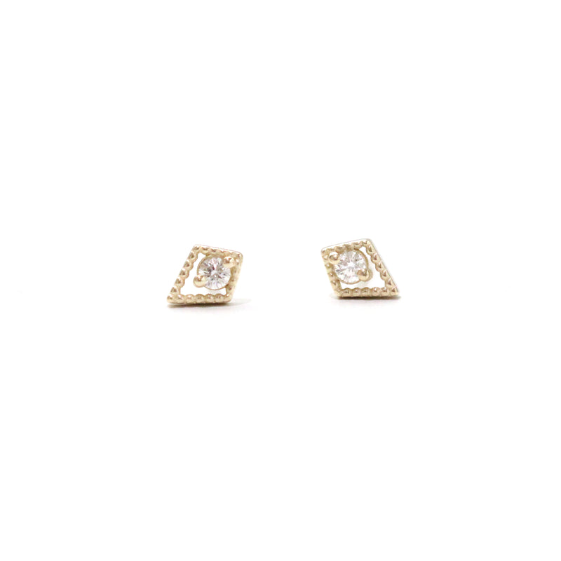 Diamond milgrain kite earrings