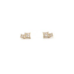 Double beaded star diamond earrings