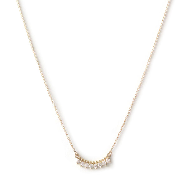 8 stone diamond beaded arch necklace