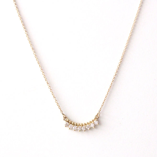 8 Stone Diamond Arched Beaded necklace