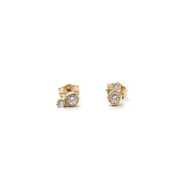 Diamond bezel drop earrings