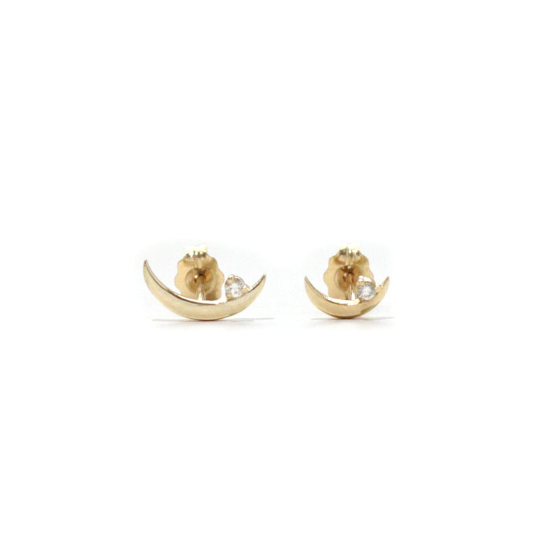 Duo Crescent Moon Diamond Earrings