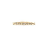 Round Milgrain Bezel Diamond and Beaded Band