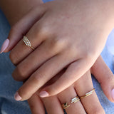 19 Stone Diamond Cluster Bezel Band