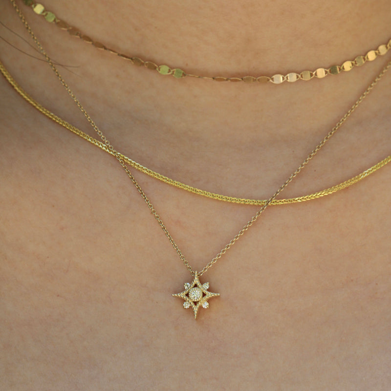 Beaded Diamond star necklace