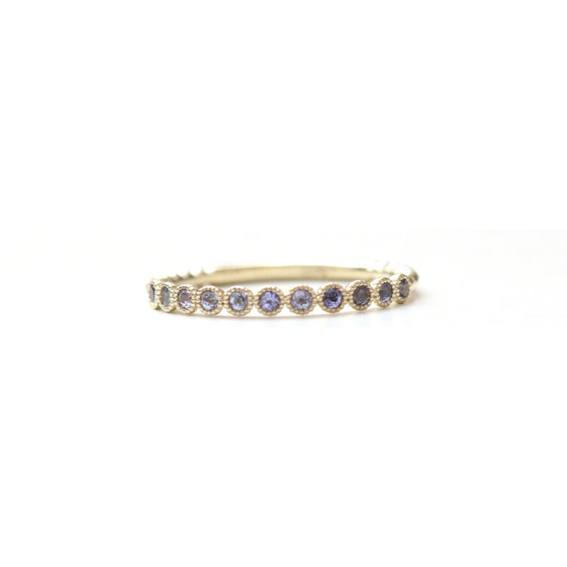 11 Stone Tanzanite Milgrain Bezel Band