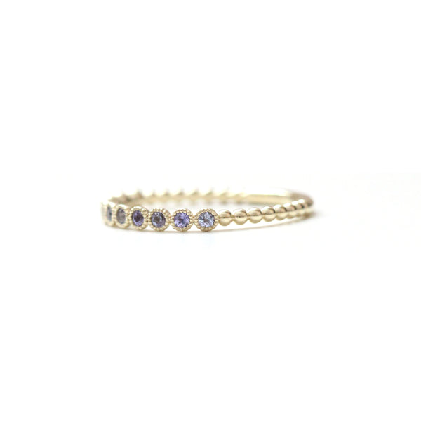 11 Stone Tanzanite Milgrain Bezel Band